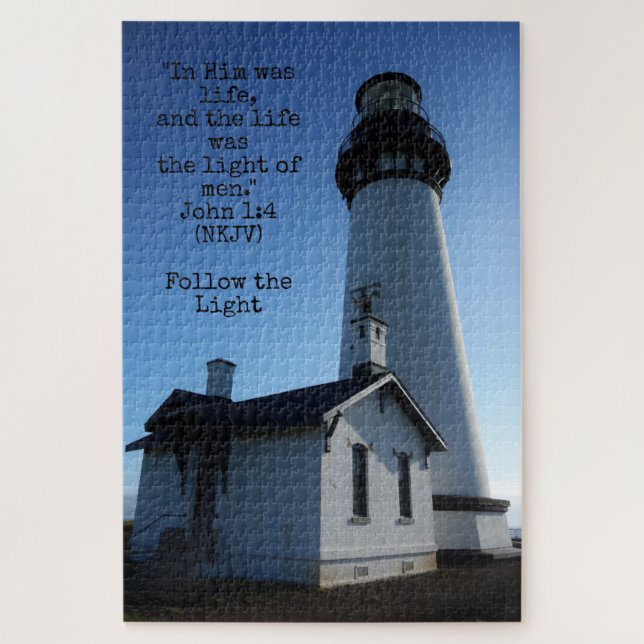 Challenging Christian Lighthouse John 1:4 Jigsaw Puzzle (Vertical)