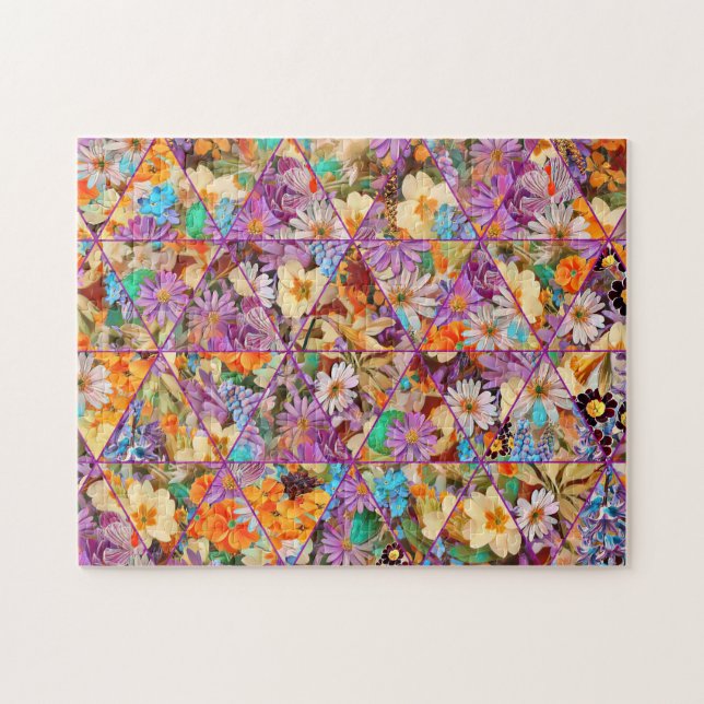 Challenging Collage Art Floral Puzzle (Horizontal)