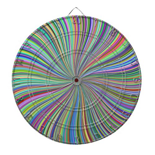 Challenging Colorful Ribbon Swirl Optical Illusion Dart Board