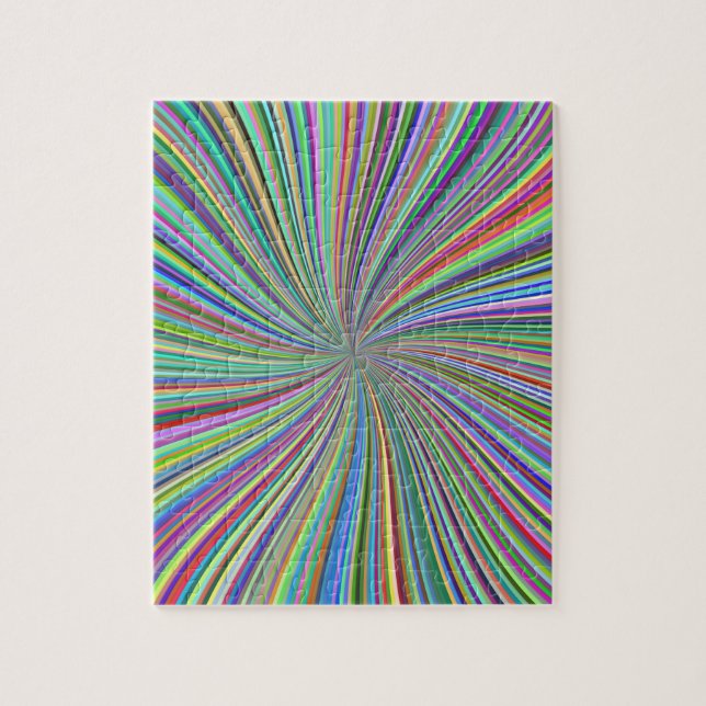 Challenging Colorful Swirling Spiral of Ribbons Jigsaw Puzzle (Vertical)