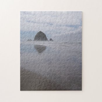 Challenging Haystack Rock Oregon Photo Jigsaw Puzzle by RiverJude at Zazzle