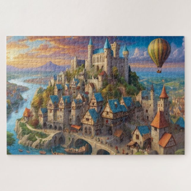 Challenging Medieval City Jigsaw Puzzle (Horizontal)