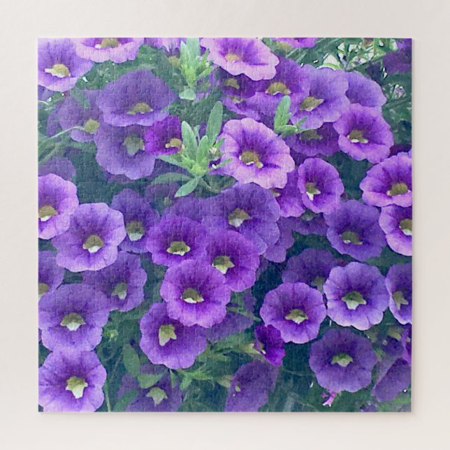 Challenging Mini Purple Petunias Jigsaw Puzzle (Vertical)