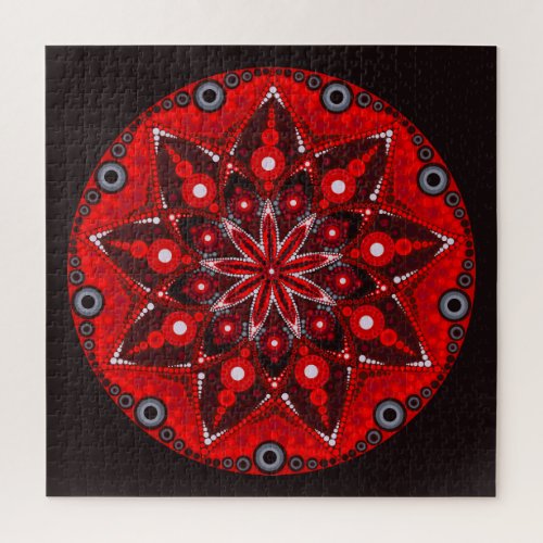 Challenging Red Mandala Puzzle