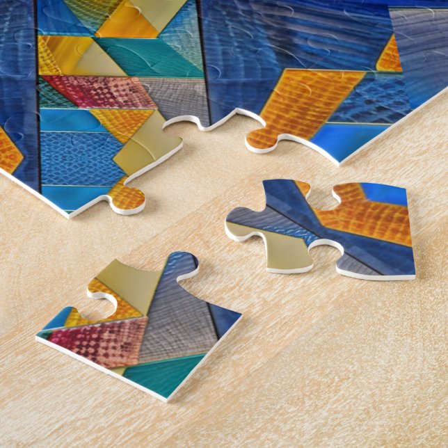 Challenging Southwest Desert Quilt Patches Pattern Jigsaw Puzzle (Side)