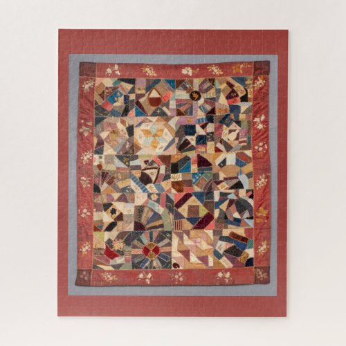 Challenging Vintage Patchwork Crazy Quilt Jigsaw Puzzle