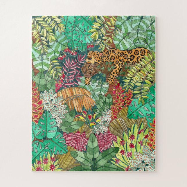 Challenging Watercolor Jungle Jigsaw Puzzle (Vertical)