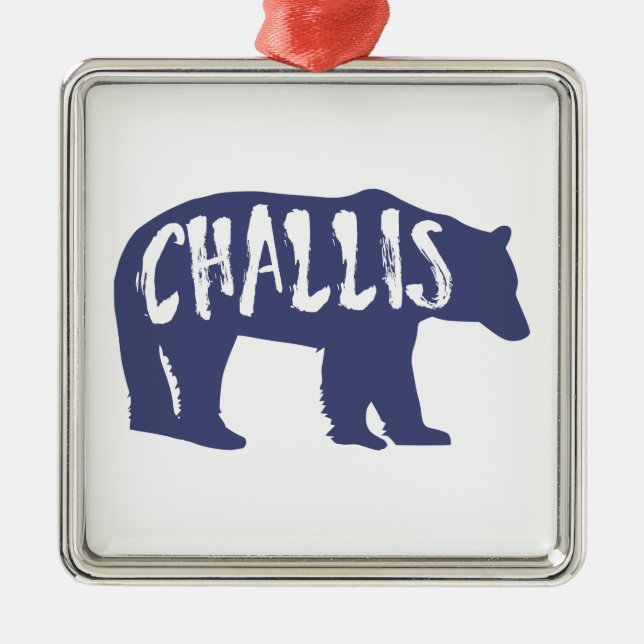 Challis Idaho Bear Metal Ornament (Front)