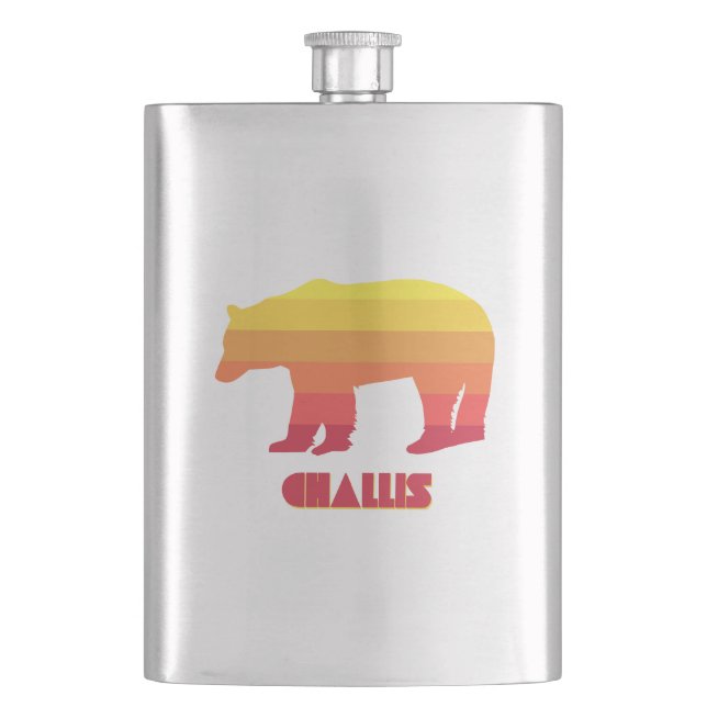 Challis Idaho Rainbow Bear Flask (Front)