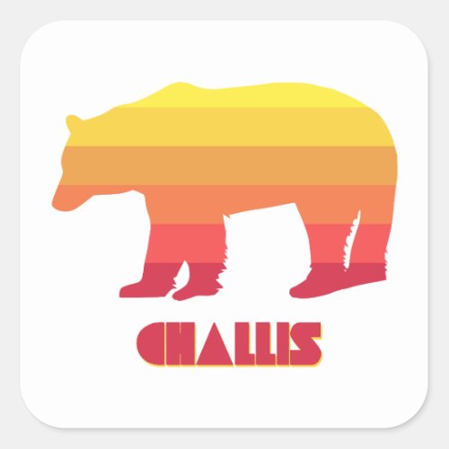 Challis Idaho Rainbow Bear Square Sticker