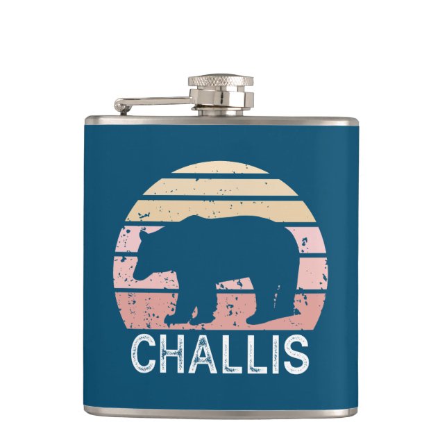 Challis Idaho Retro Bear Flask (Front)