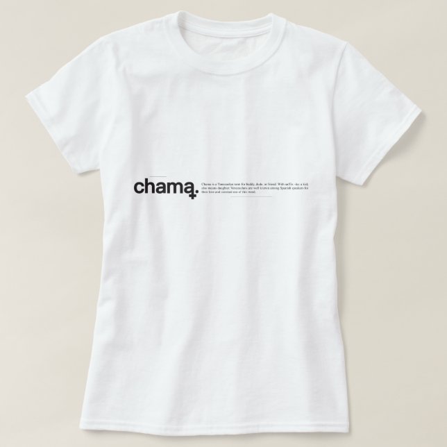 Chama Black and White T-Shirt (Design Front)