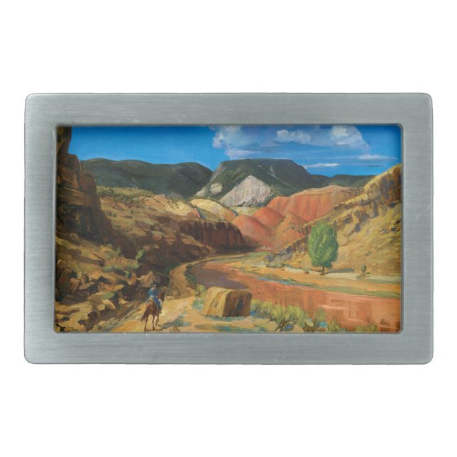 Chama Running Red Rectangular Belt Buckle (Front)
