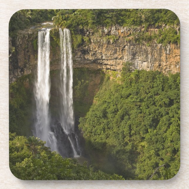 Chamarel Waterfall-highest on Mauritius, over Beverage Coaster (Front)