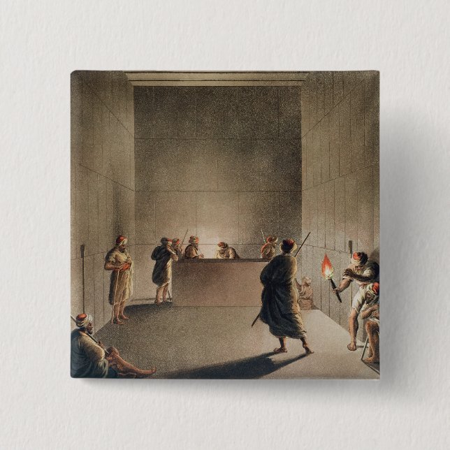 Chamber and Sarcophagus in the Great Pyramid of Gi Button (Front)