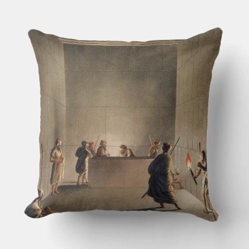 Chamber and Sarcophagus in the Great Pyramid of Gi Throw Pillow