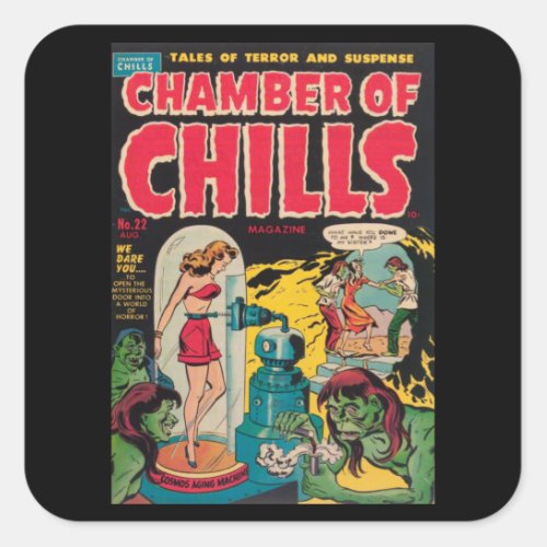 Chamber Chills _ Vintage Comic Book Square Sticker