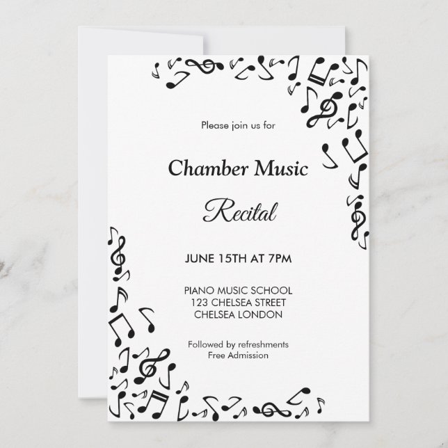 Chamber Recital Concert Classical Music Invitation (Front)