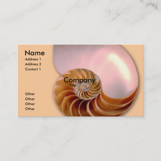 Customizable Chambered Nautilus Business Cards