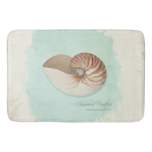 Chambered Nautilus Shell Ocean Seashore Beach Bathroom Mat