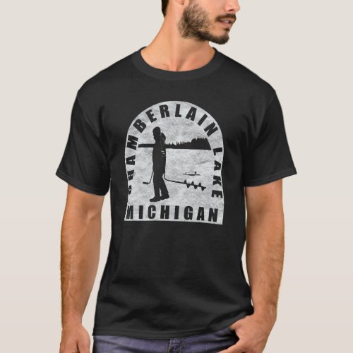 Chamberlain Lake Ice Fishing Michigan T_Shirt