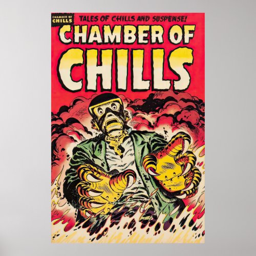 Chambers Of Chills Vintage Comic Thrills Poster