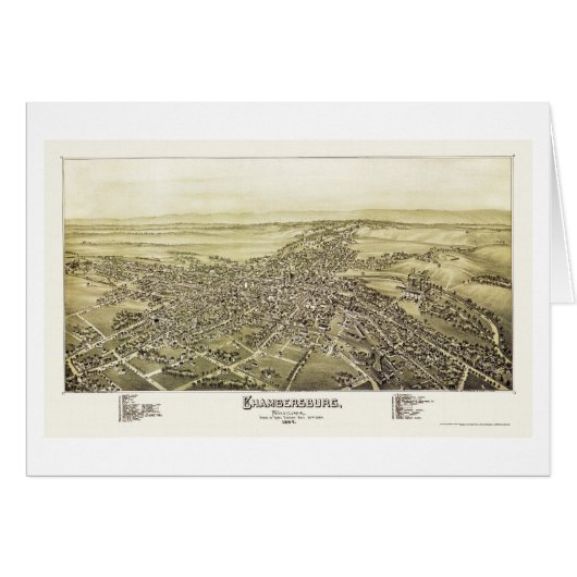 Chambersburg, PA Panoramic Map - 1894 Cards (Front Horizontal)