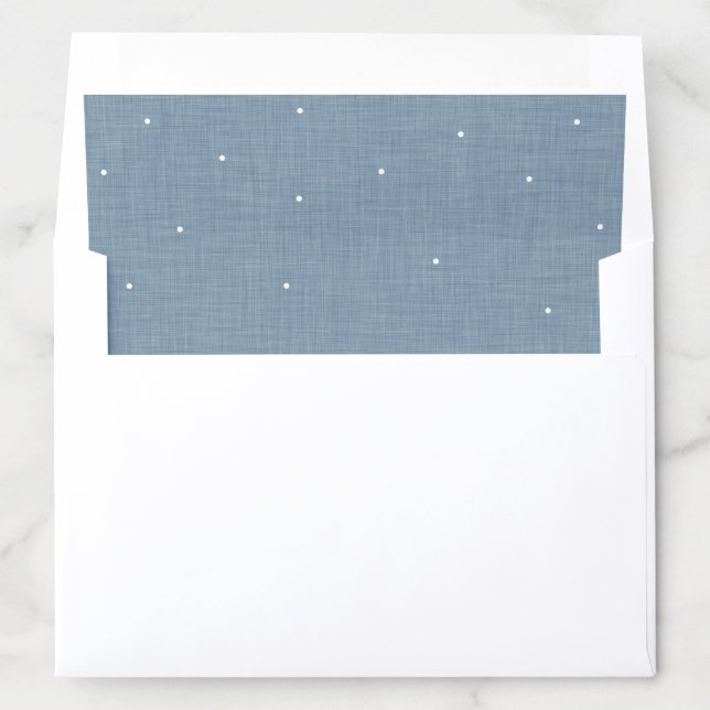Chambray baby shower white dots cute envelope liner (In Envelope)