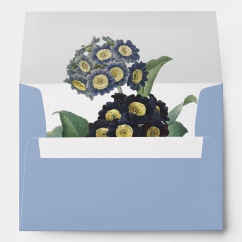 Chambray Blue Botanical Floral Wedding Envelope