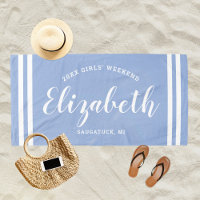 Chambray Blue Girls Weekend Monogram Name