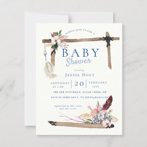 Chambray Boho BabyShower Invitation