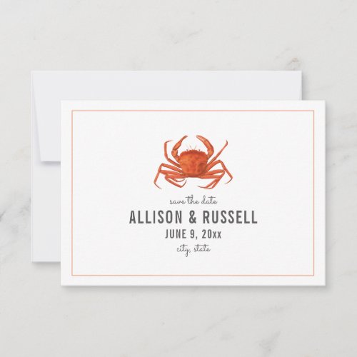 Chambray Crab Rustic Wedding Save The Date