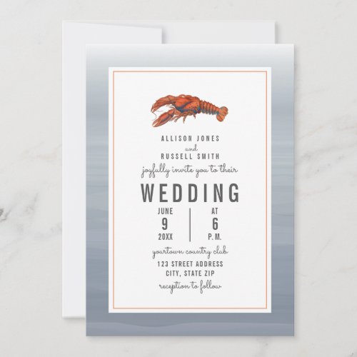 Chambray Lobster Wedding Invitation