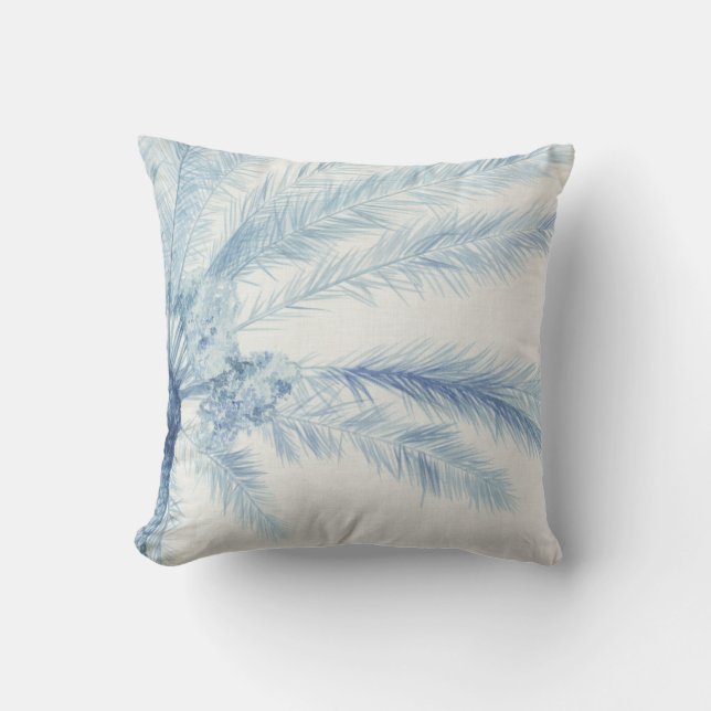 Chambray Palms II Throw Pillow (Front)