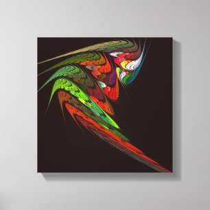 Chameleon Abstract Art Black and White Canvas Print