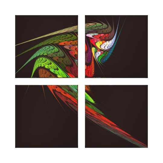 Chameleon Abstract Art Quad Canvas Print