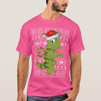 Chameleon Animal Lover Santa Hat Ugly Chameleon Ch T-Shirt