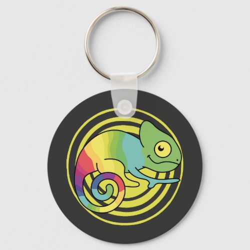 Chameleon animal rainbow keychain