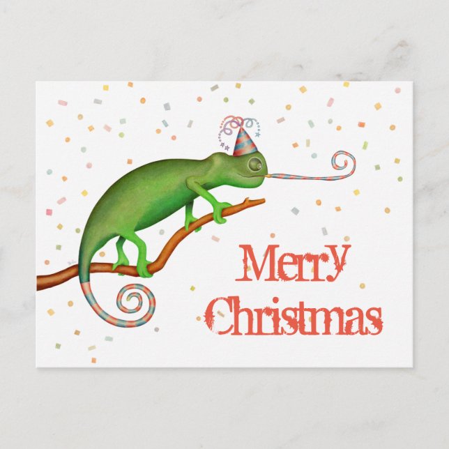 Chameleon at Christmas. Postcard (Front)