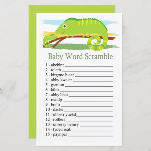 Chameleon Baby word scramble game