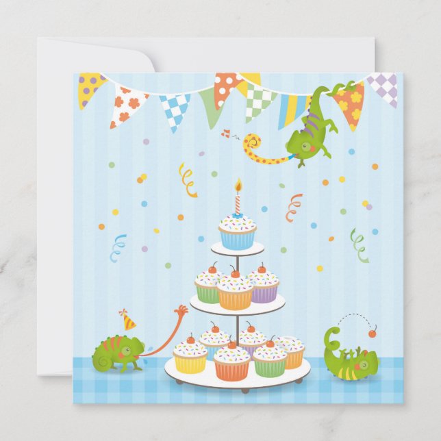 Chameleon birthday card (Front)