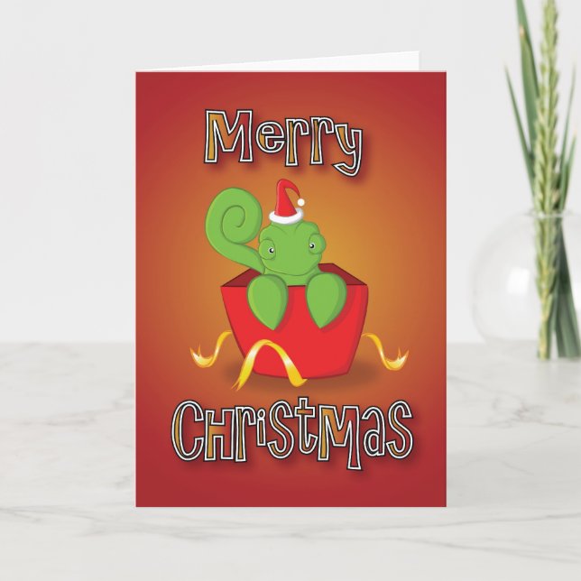 chameleon box - merry christmas holiday card (Front)