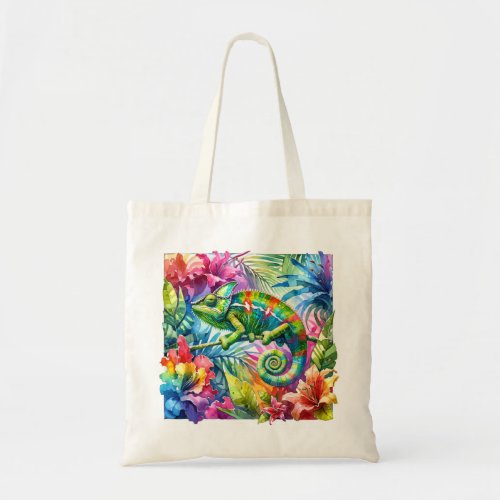 Chameleon Charm 2 _ Watercolor Tote Bag