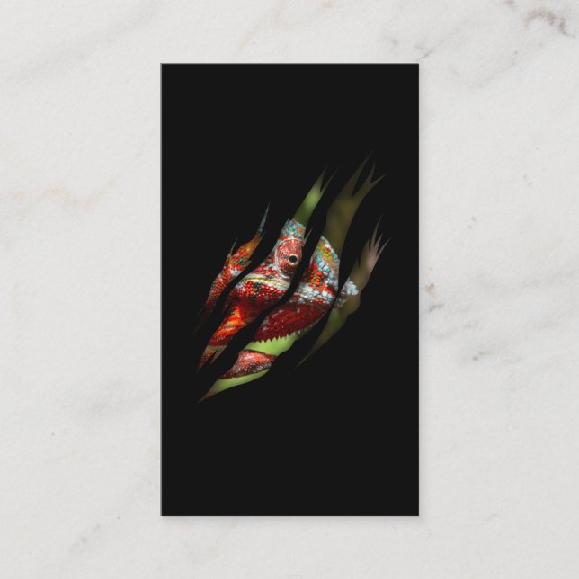 Chameleon Colorful Skin Lizard Business Card (Front)