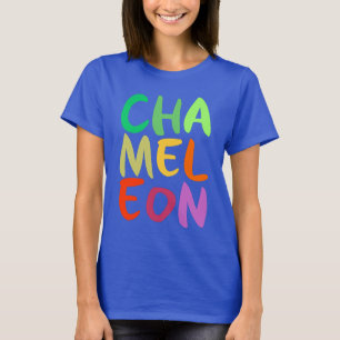 Chameleon Colorful Text T-Shirt