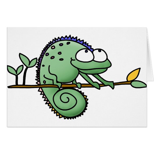 Chameleon Cute Funny  Cards (Front Horizontal)