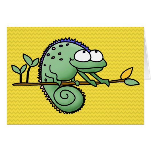 Chameleon Cute Funny Cards (Front Horizontal)