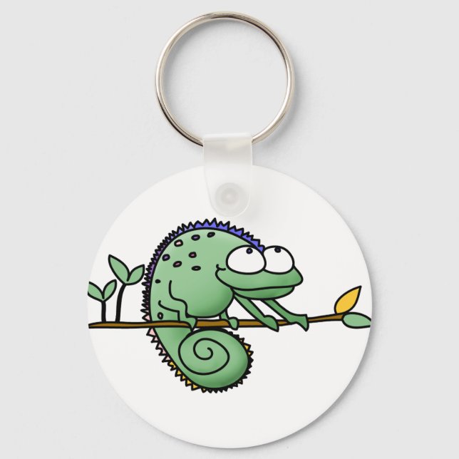 Chameleon Cute Funny  Keychain (Front)
