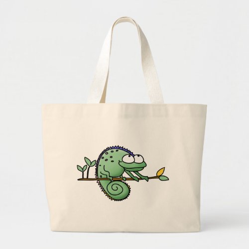 Chameleon Cute Funny  Large Tote Bag