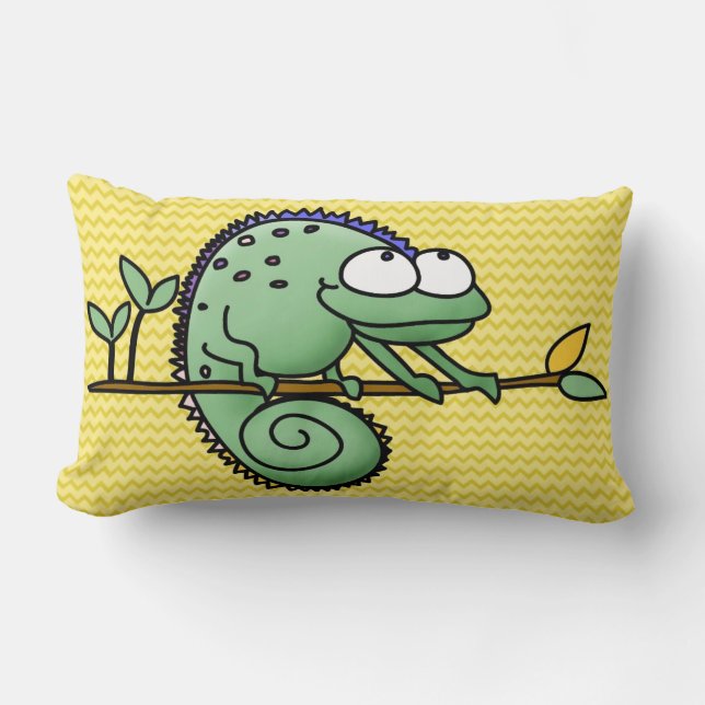Chameleon Cute Funny  Lumbar Pillow (Front)